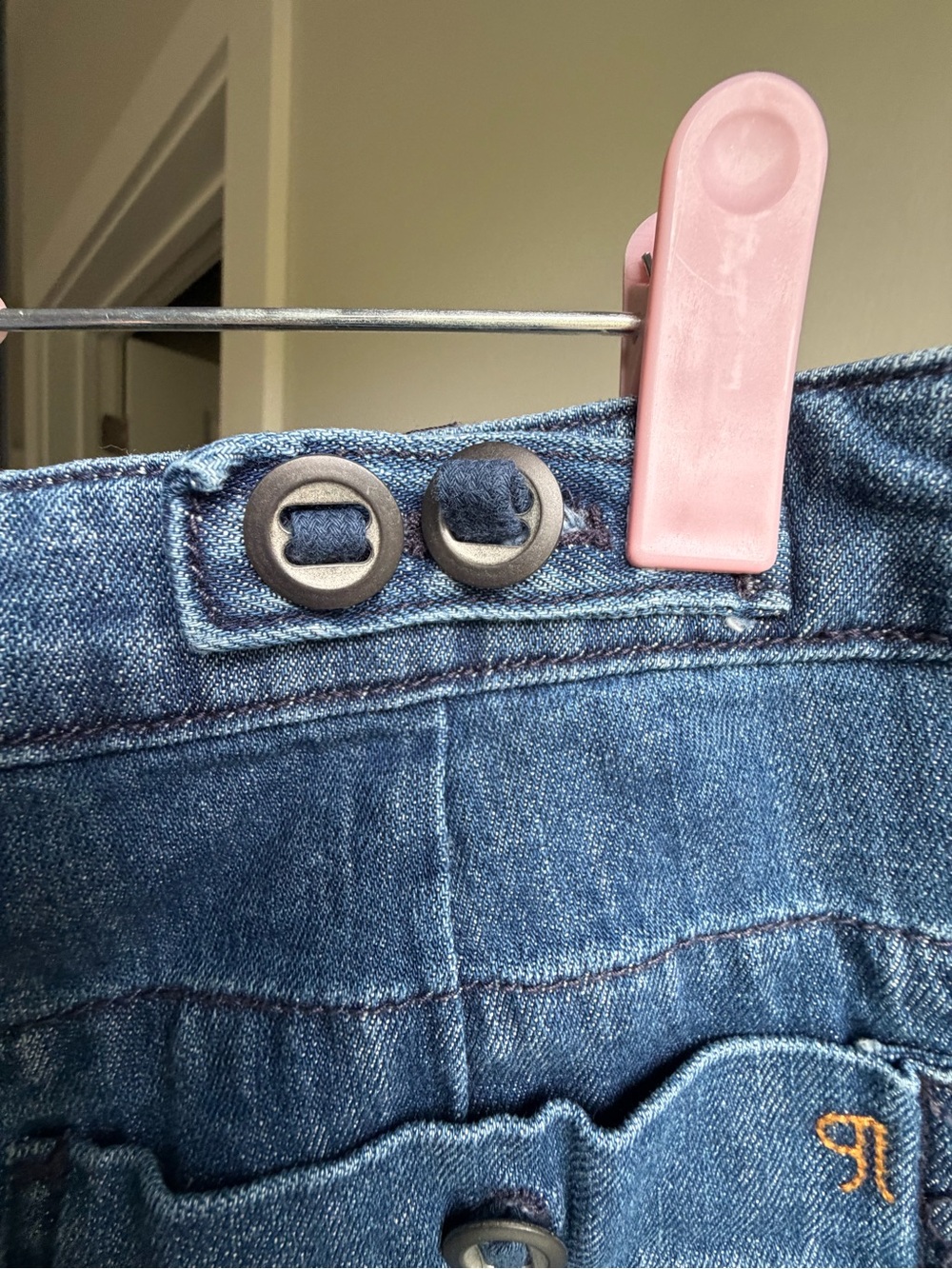 Pilcro Wide-Leg Denim Skirt-Style Jeans in Light Blue - Picture 4 of 9